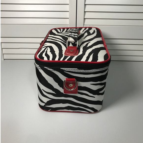 Zebra Print Travel Cosmetic Makeup Case - Picture 3 of 9